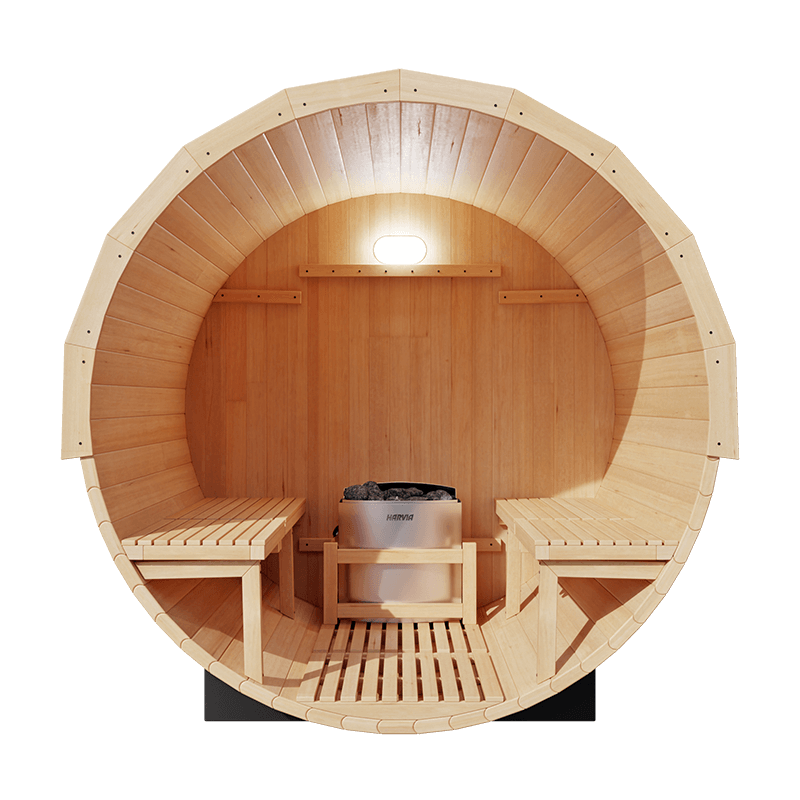 KOVE Outdoor Barrel Sauna – 1–2 Person Garden Sauna with 4.5kW Electric Heater