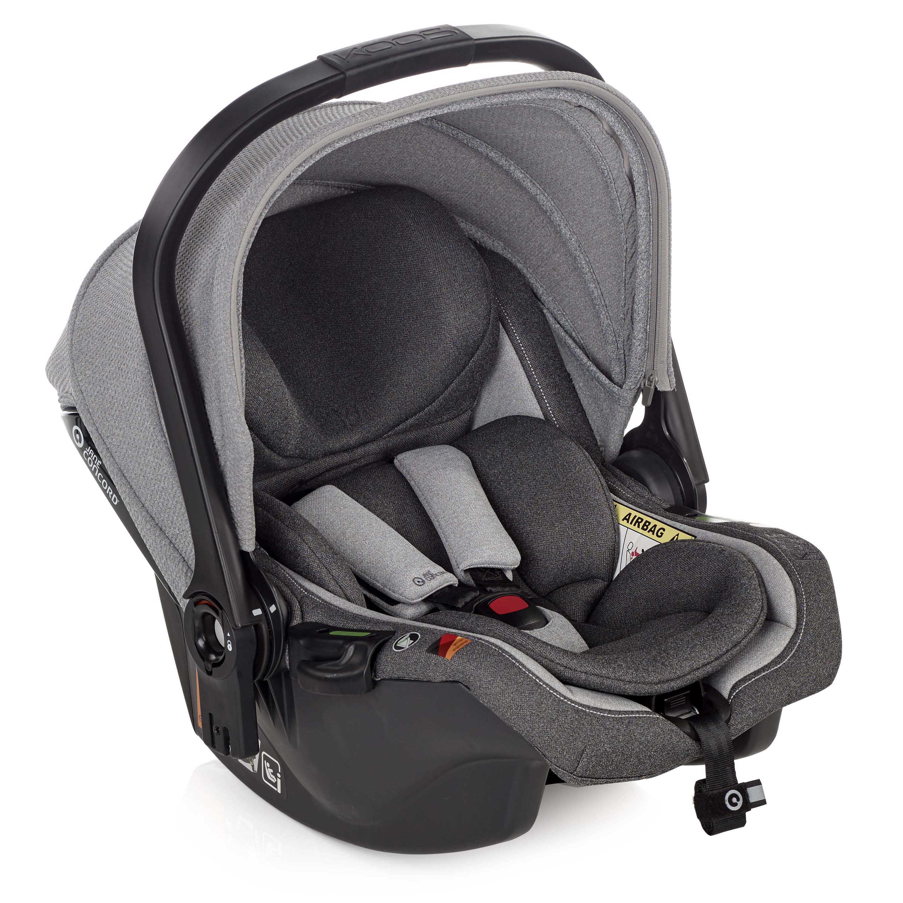 Jané Trider Travel System Bundle with Transporter Plus & Koos R1 i-Size Car Seat, Black