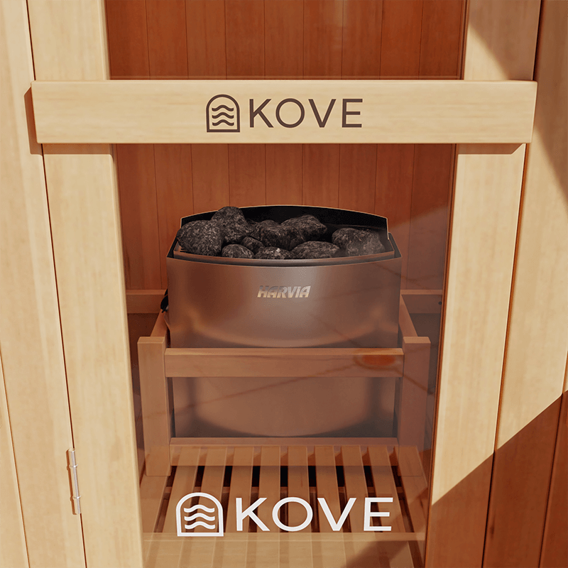 KOVE Outdoor Barrel Sauna – 1–2 Person Garden Sauna with 4.5kW Electric Heater