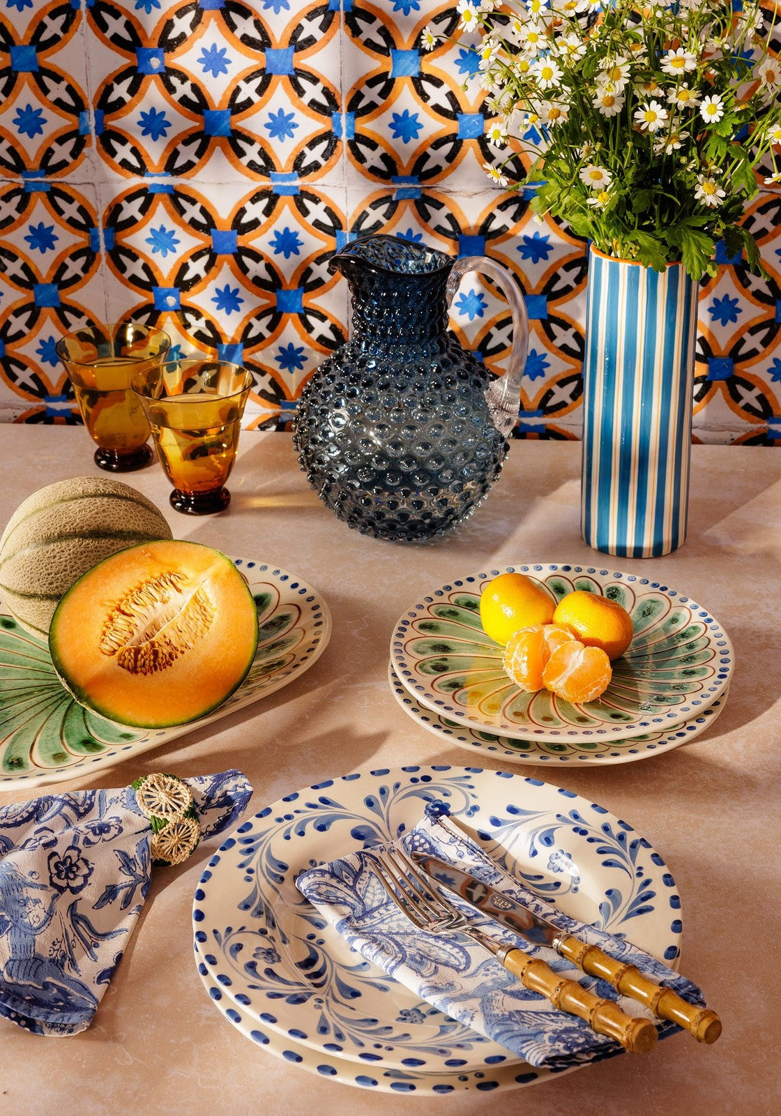 Sophia Dinner Plate, Blue