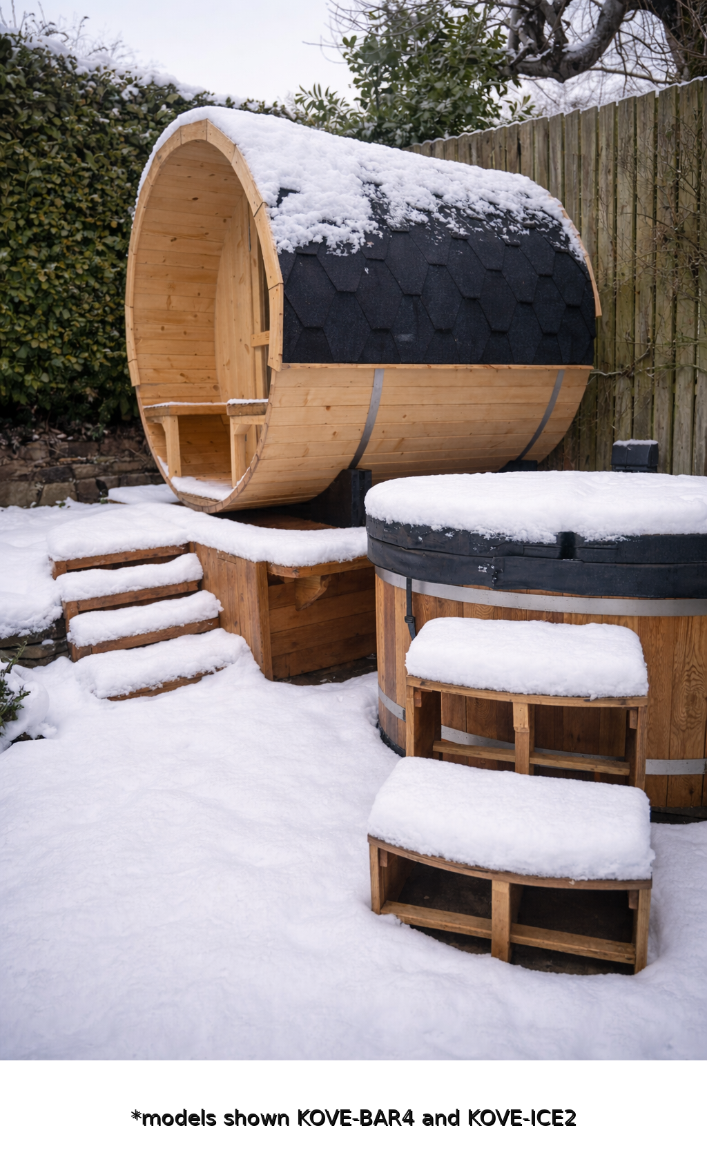 KOVE Outdoor Barrel Sauna – 1–2 Person Garden Sauna with 4.5kW Electric Heater